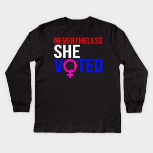 Nevertheless She Voted Feminist Kids Long Sleeve T-Shirt